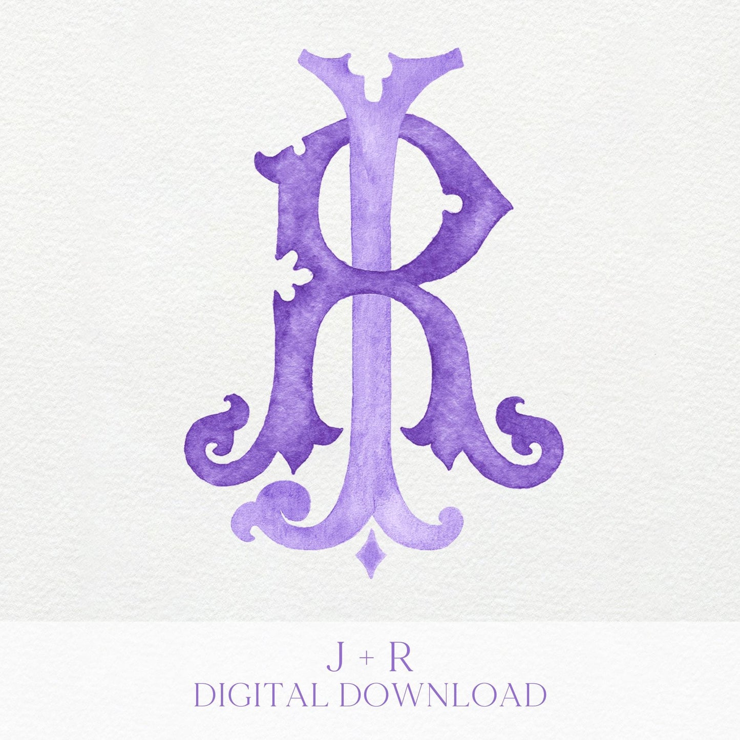 Watercolor Wedding Monogram – JR Classic Design (Digital Download)