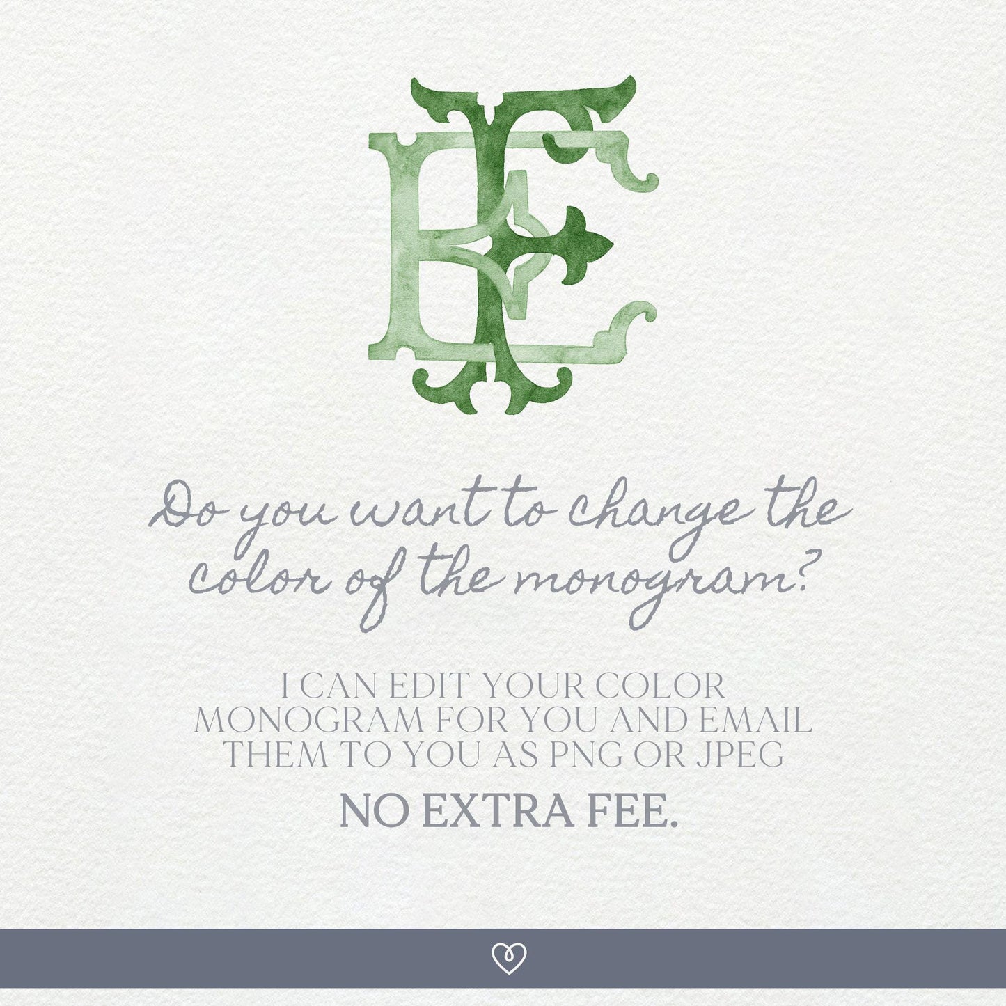 Watercolor Wedding Monogram EF – Classic Initial Design (Digital Download)