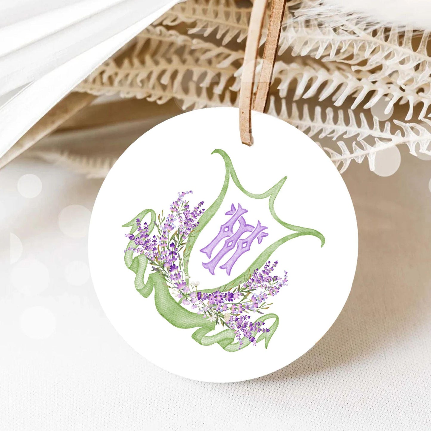 Lilac Lavender Purple Flower Wedding Crest - Monogram Crest - Lavender purple Floral Luxury Watercolor Wedding Crest, Romantic Wedding Crest