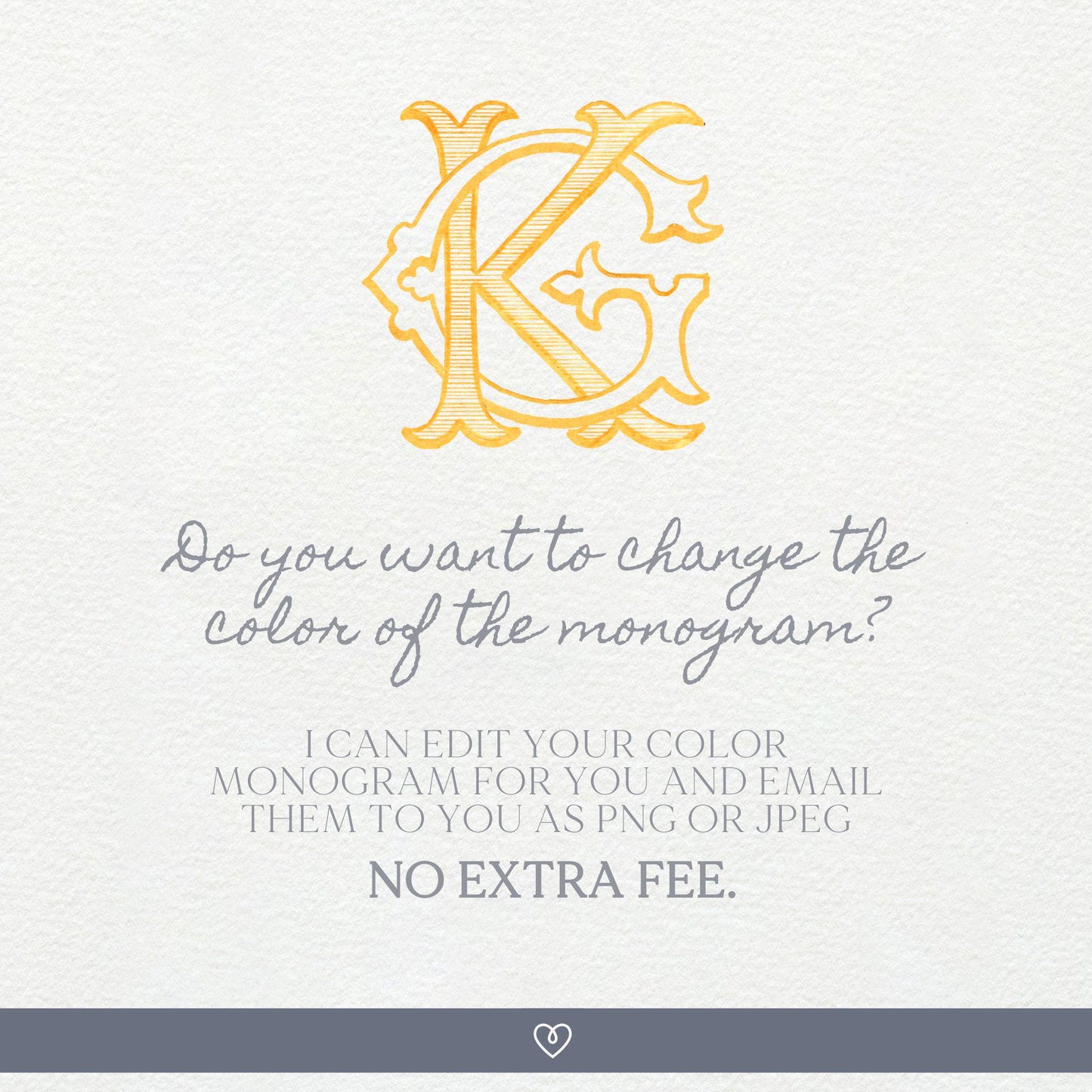 Watercolor Wedding Monogram – KG Interlocking Initial (Digital Download)