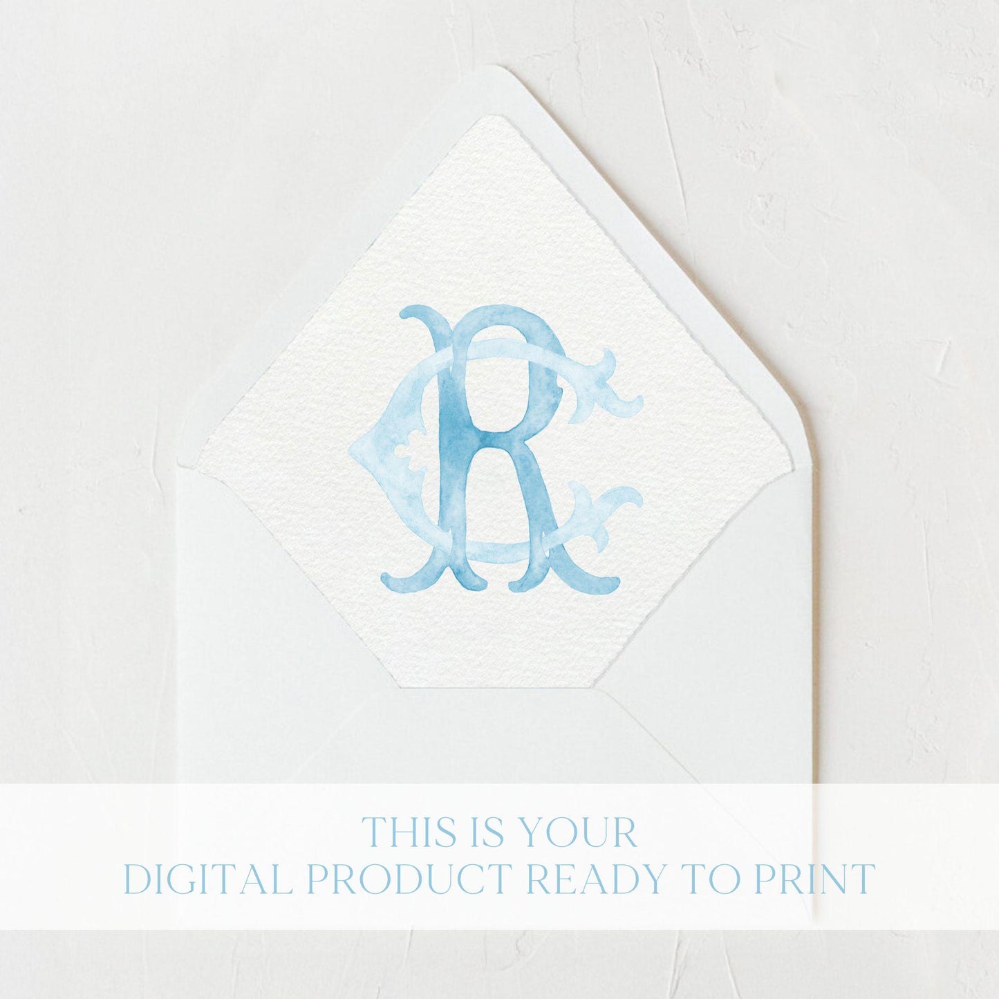 Watercolor Wedding Monogram RC – Elegant Custom Crest (Digital Download)
