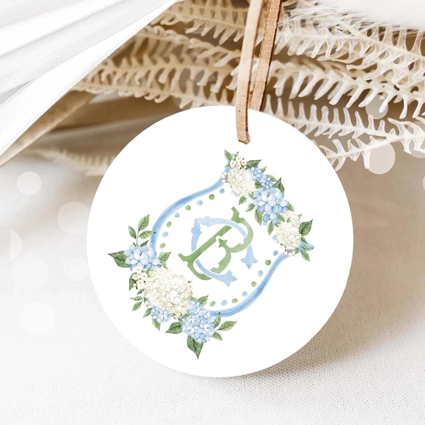 Hydrangea Flower Wedding Crest - Monogram Crest - Hydrangea Floral Luxury Watercolor Wedding Crest - Romantic Wedding Crest- Boho Hydrangea