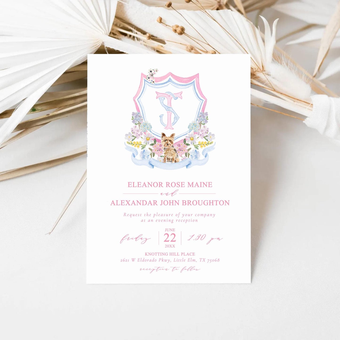 soft watercolor Tones Flower Wedding Crest Watercolor - Monogram Crest - Bright Floral Watercolor Wedding Crest - Romantic Wedding Crest
