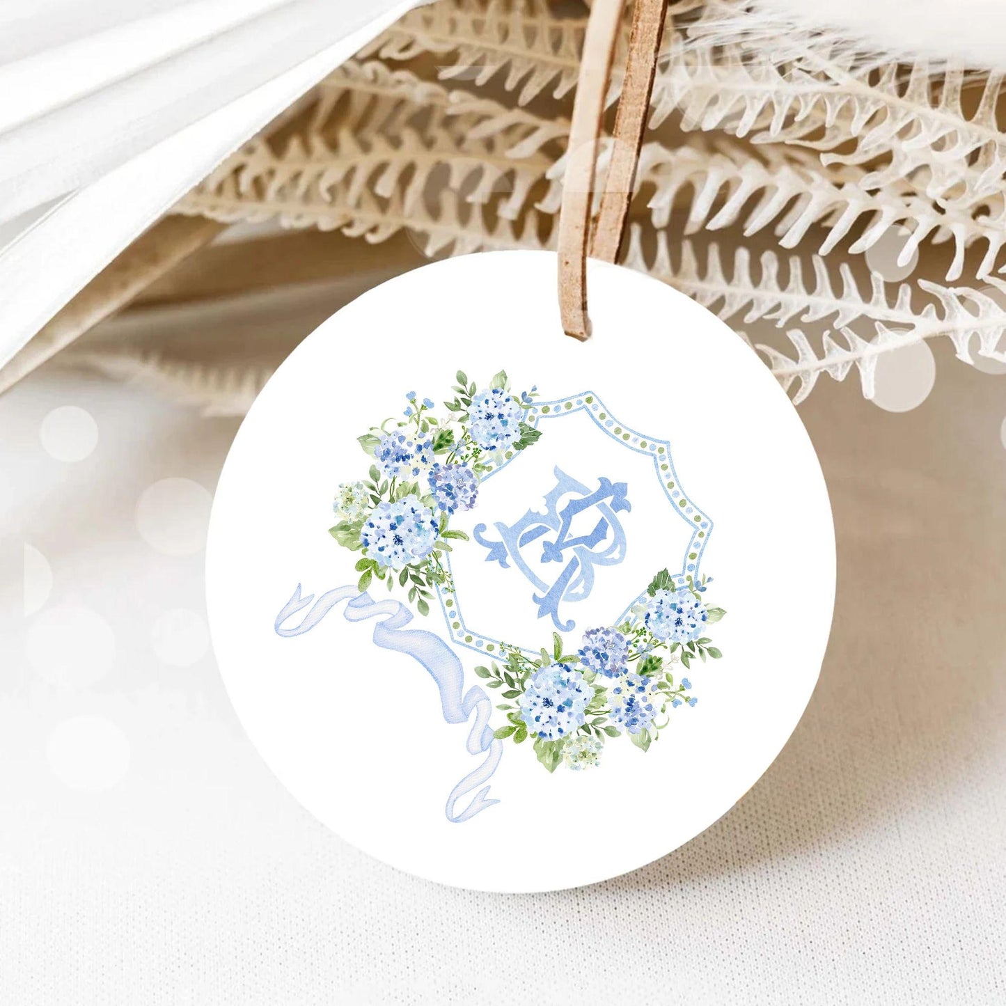 Hydrangea Flower Wedding Crest - Monogram Crest - Hydrangea Floral Luxury Watercolor Wedding Crest - Romantic Wedding Crest- Boho Hydrangea