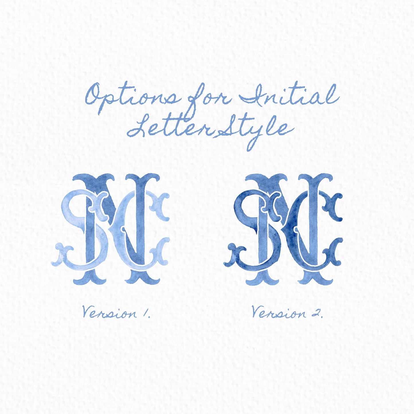 Custom Three Monogram Initial Letters, Three Monogram for Crest Design, Wedding Monogram, Wedding Logo, Custom Watercolor Wedding Crest