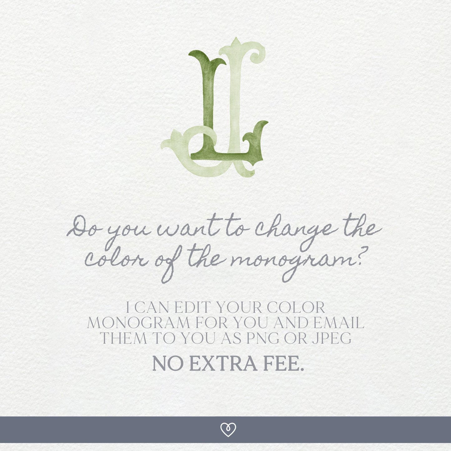 Watercolor Wedding Monogram JL – Classic Initial Crest (Digital Download)