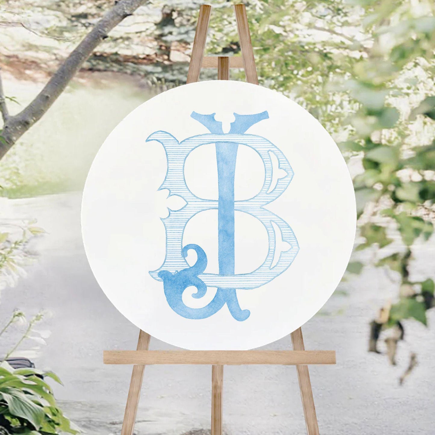 Watercolor Wedding Monogram – Classic JB Design (Digital Download)