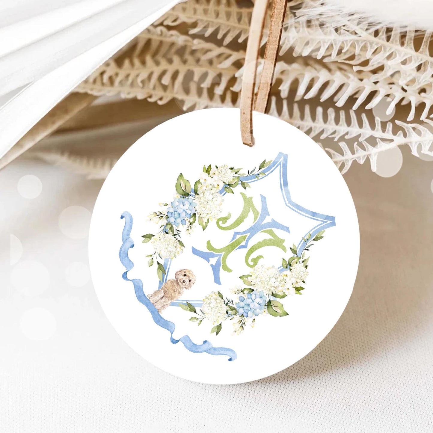Hydrangea Flower Wedding Crest - Monogram Crest - Hydrangea Floral Luxury Watercolor Wedding Crest - Romantic Wedding Crest- Boho Hydrangea