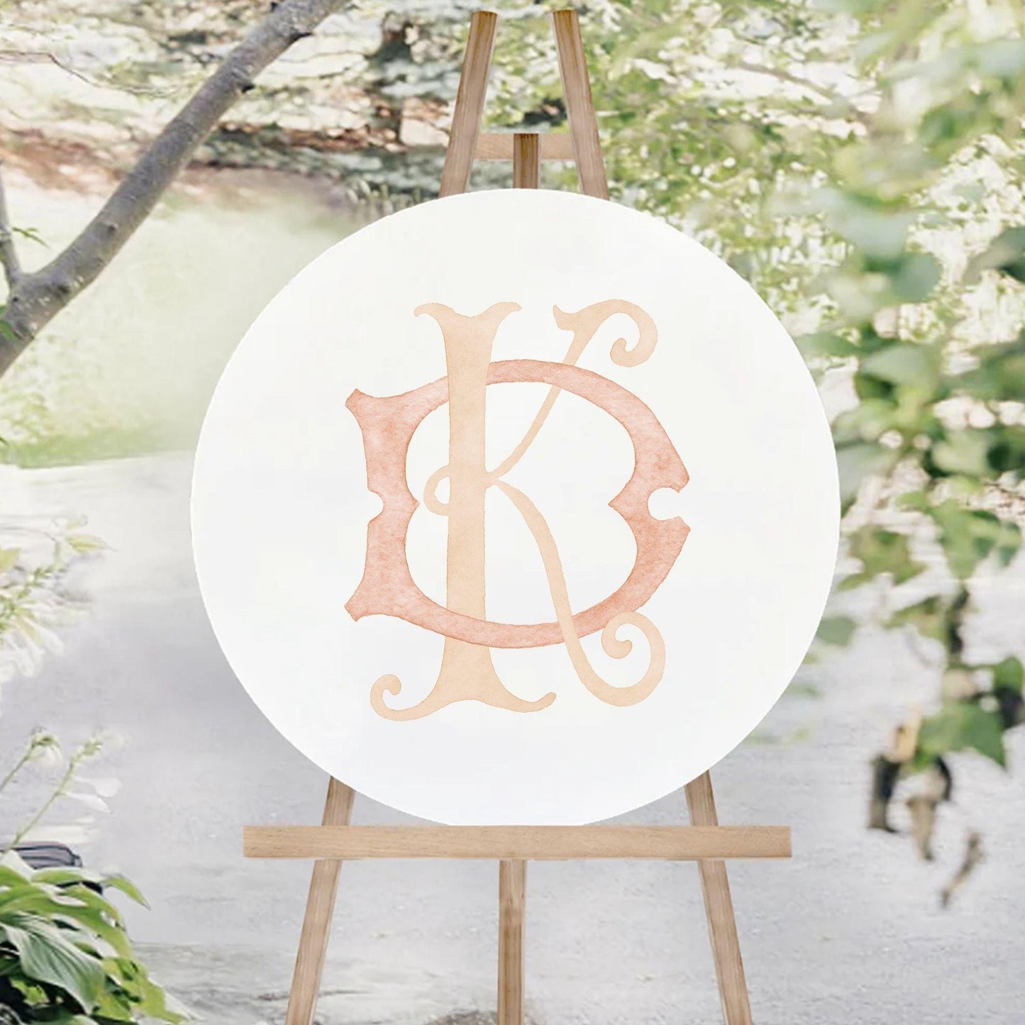 Watercolor Wedding Monogram DK – Classic Initials (Digital Download)