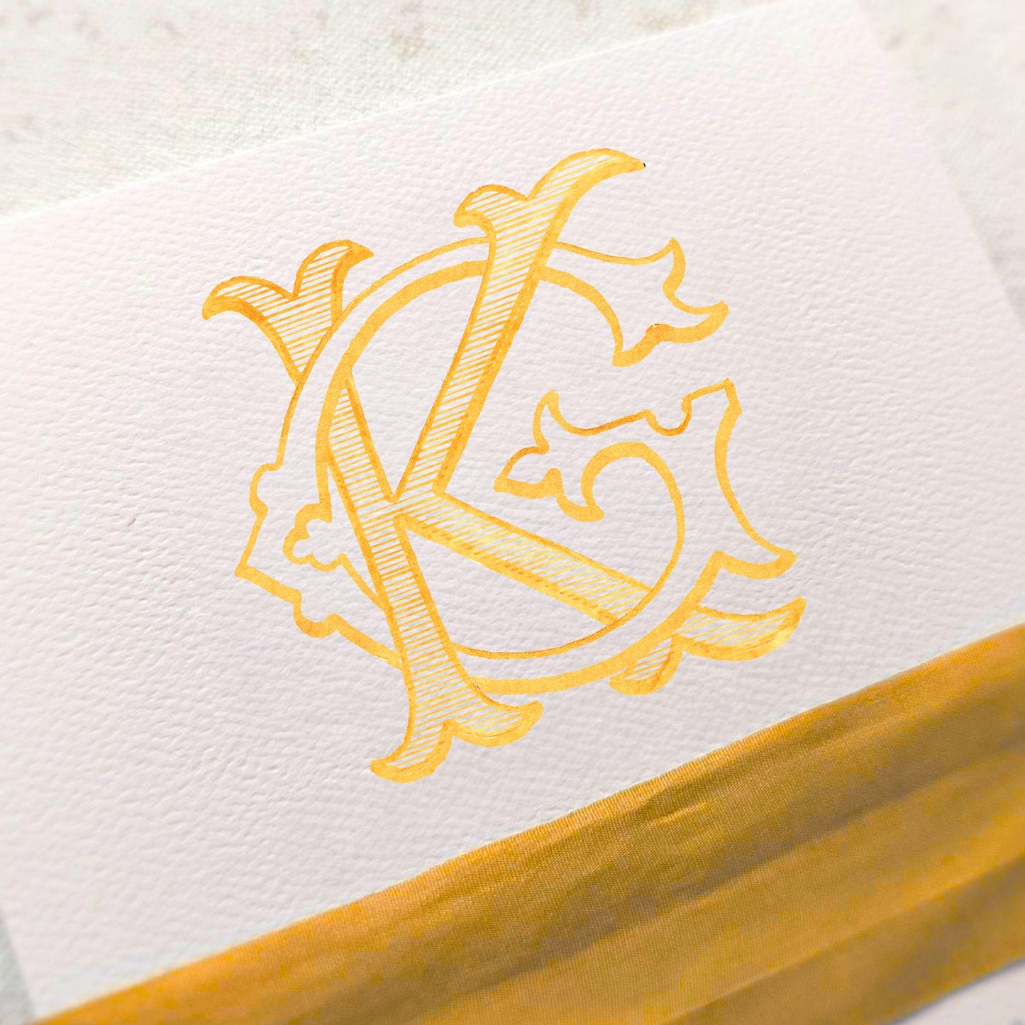 Watercolor Wedding Monogram – KG Interlocking Initial (Digital Download)