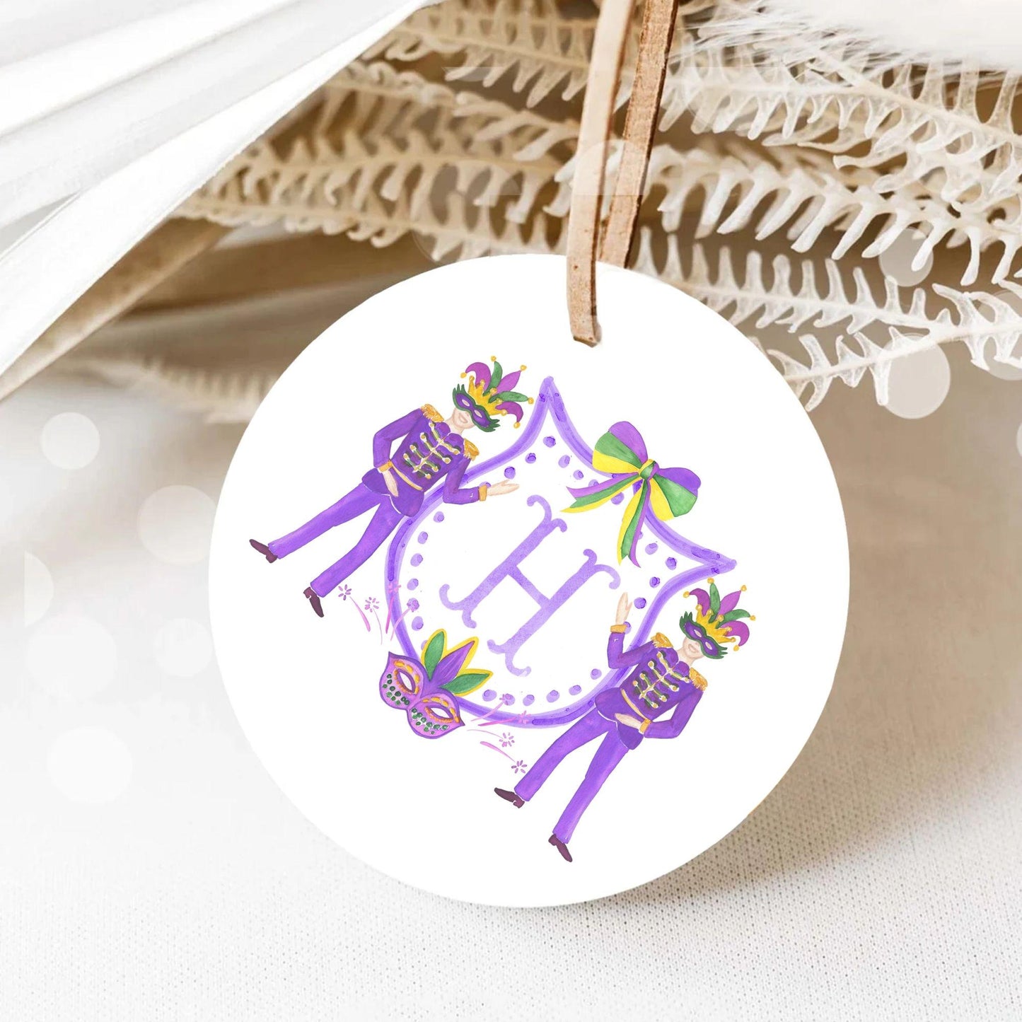 Mardi Gras New Orleans Crest Watercolor Wedding Crest - Monogram Crest - Mardi Gras Watercolor Wedding Crest Romantic Wedding Crest