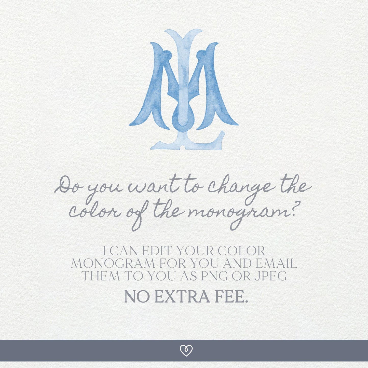 Watercolor Wedding Monogram LM - Classic Initial Crest (Digital Download)