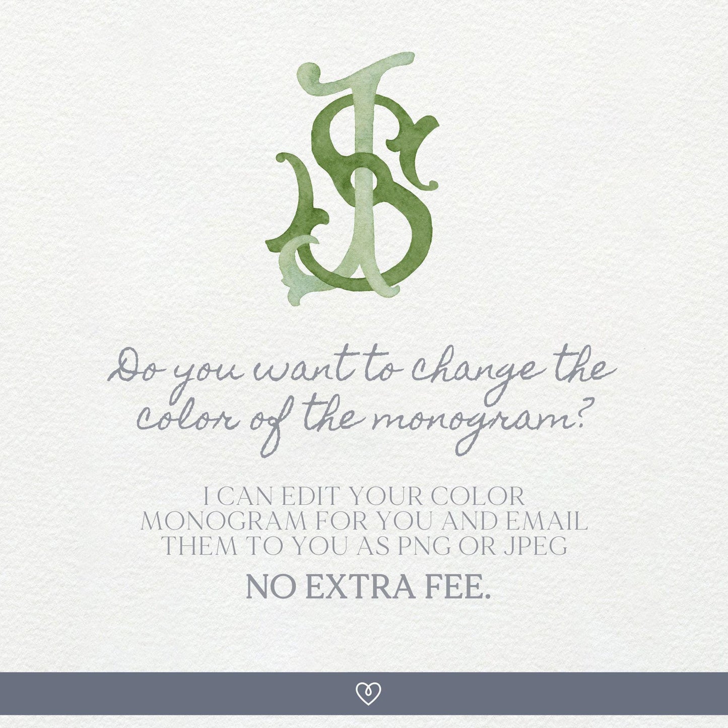 Watercolor Wedding Monogram JS-SJ – Classic Initial Crest (Digital Download)