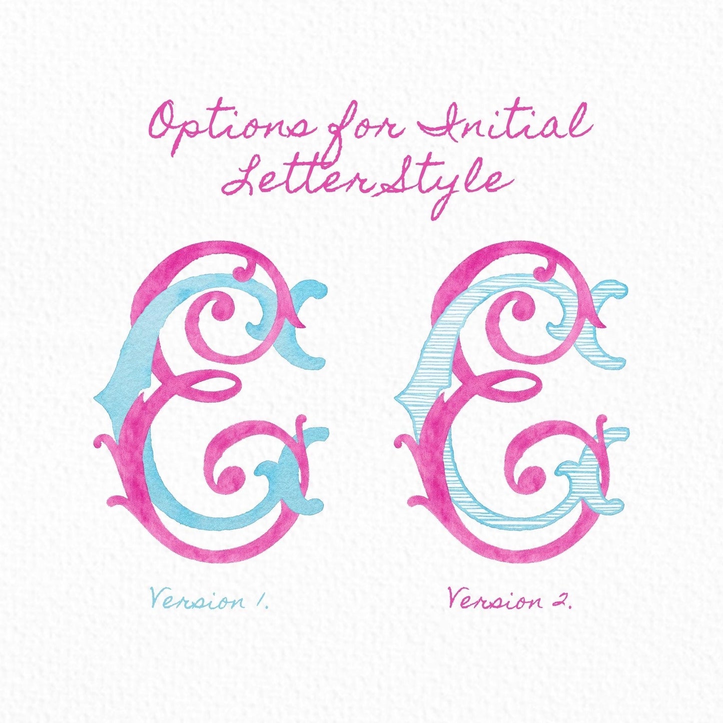 Custom Monogram Initial Letters, Monogram for Crest Design, Wedding Monogram, Wedding Logo, Custom Watercolor Wedding Crest