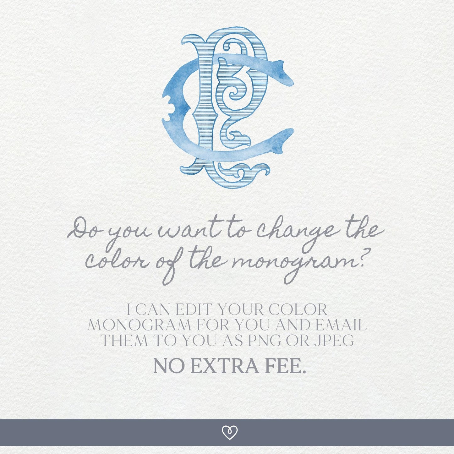 Watercolor Wedding Monogram – Classic CP Initial Crest (Digital Download)