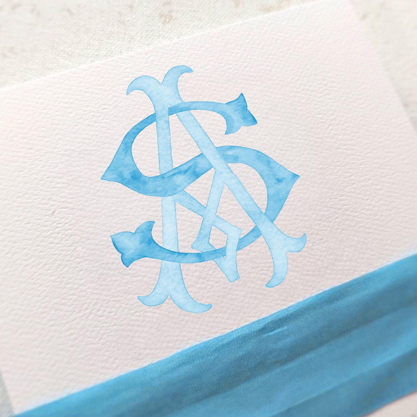 Watercolor Wedding Monogram AS - SA Classic (Digital Download)