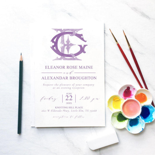 Watercolor Wedding Monogram GE/EG – Classic Letter Design (Digital Download)