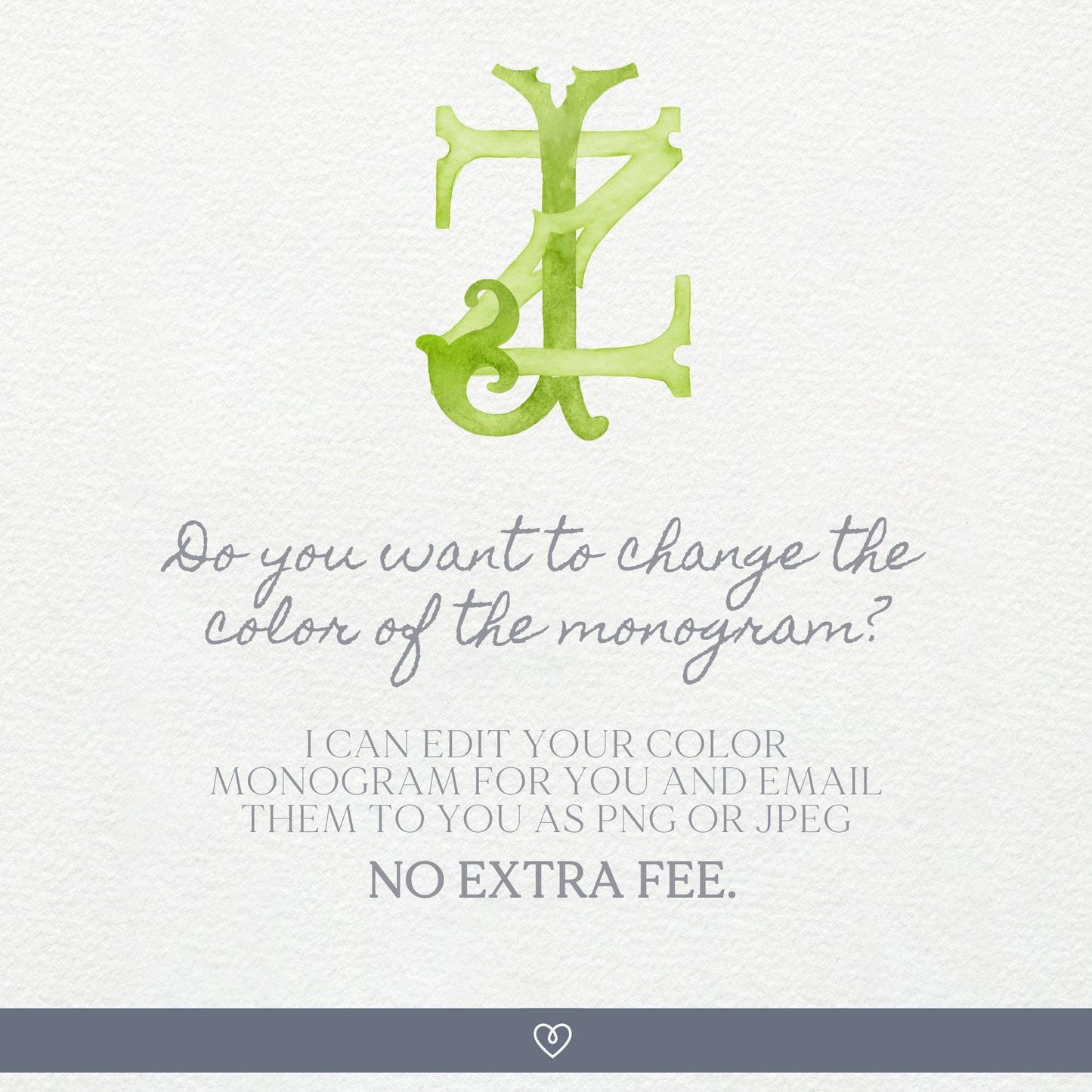 Watercolor Wedding Monogram ZJ - JZ (Digital Download)