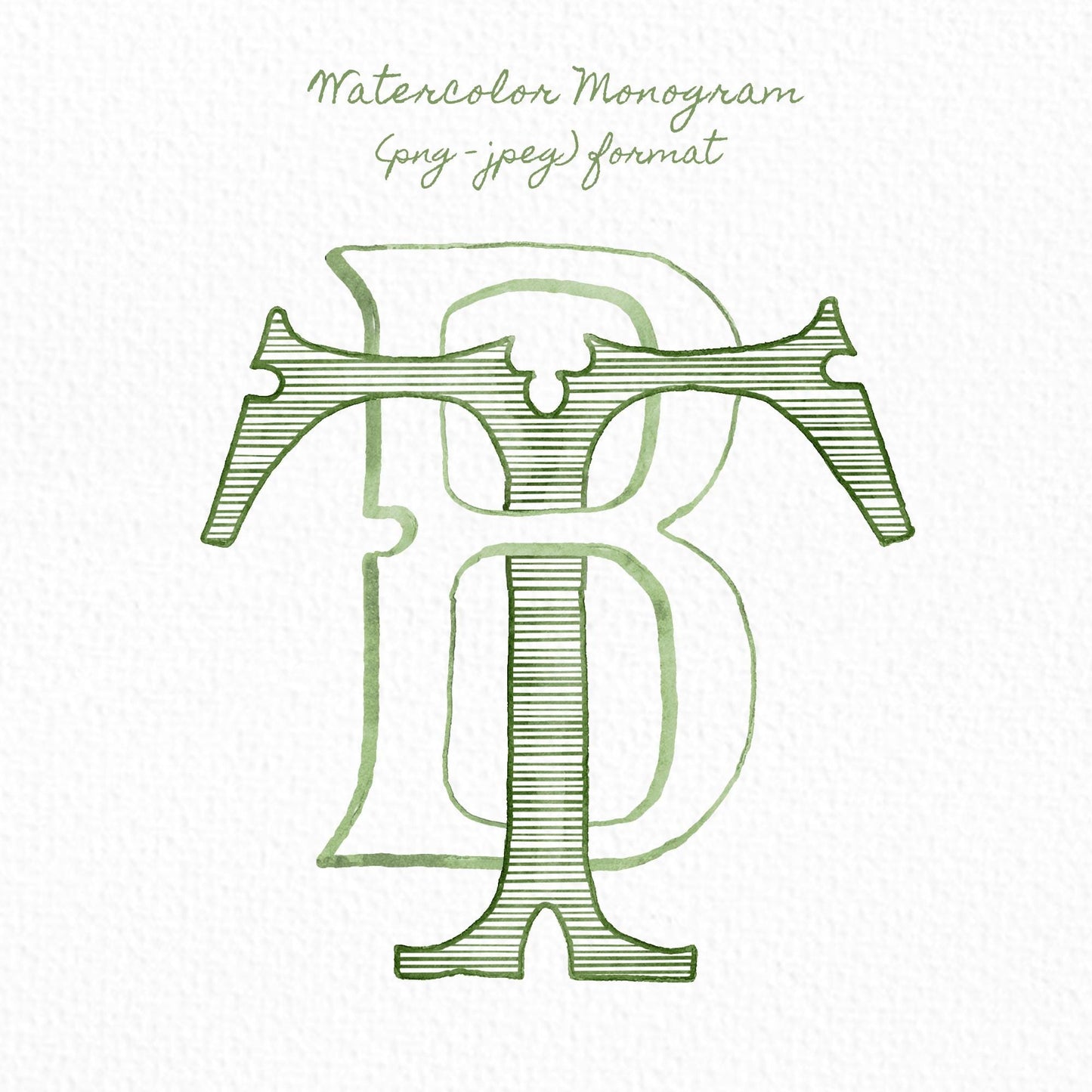 Custom Monogram Initial Letters, Monogram for Crest Design, Wedding Monogram, Wedding Logo, Custom Watercolor Wedding Crest