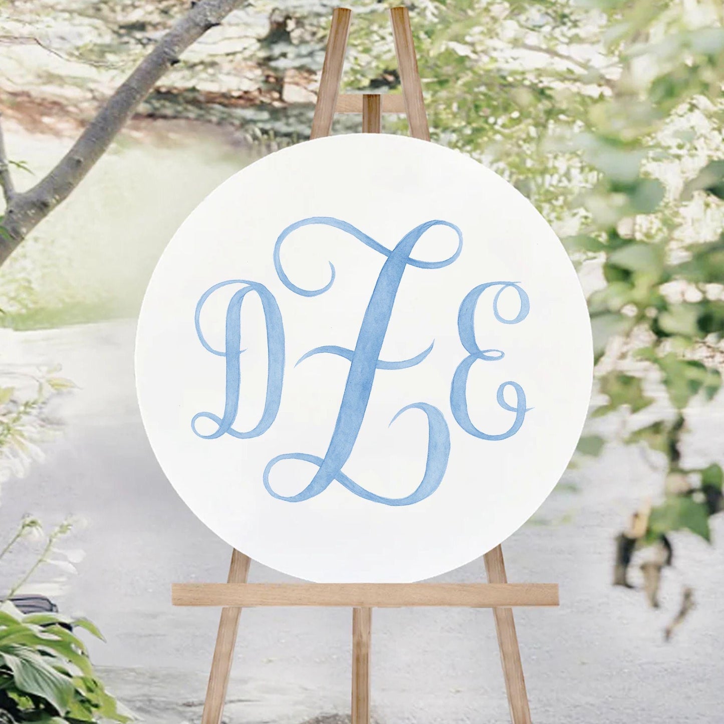 Custom Three Monogram Initial Letters, Three Monogram for Crest Design, Wedding Monogram, Wedding Logo, Custom Watercolor Wedding Crest