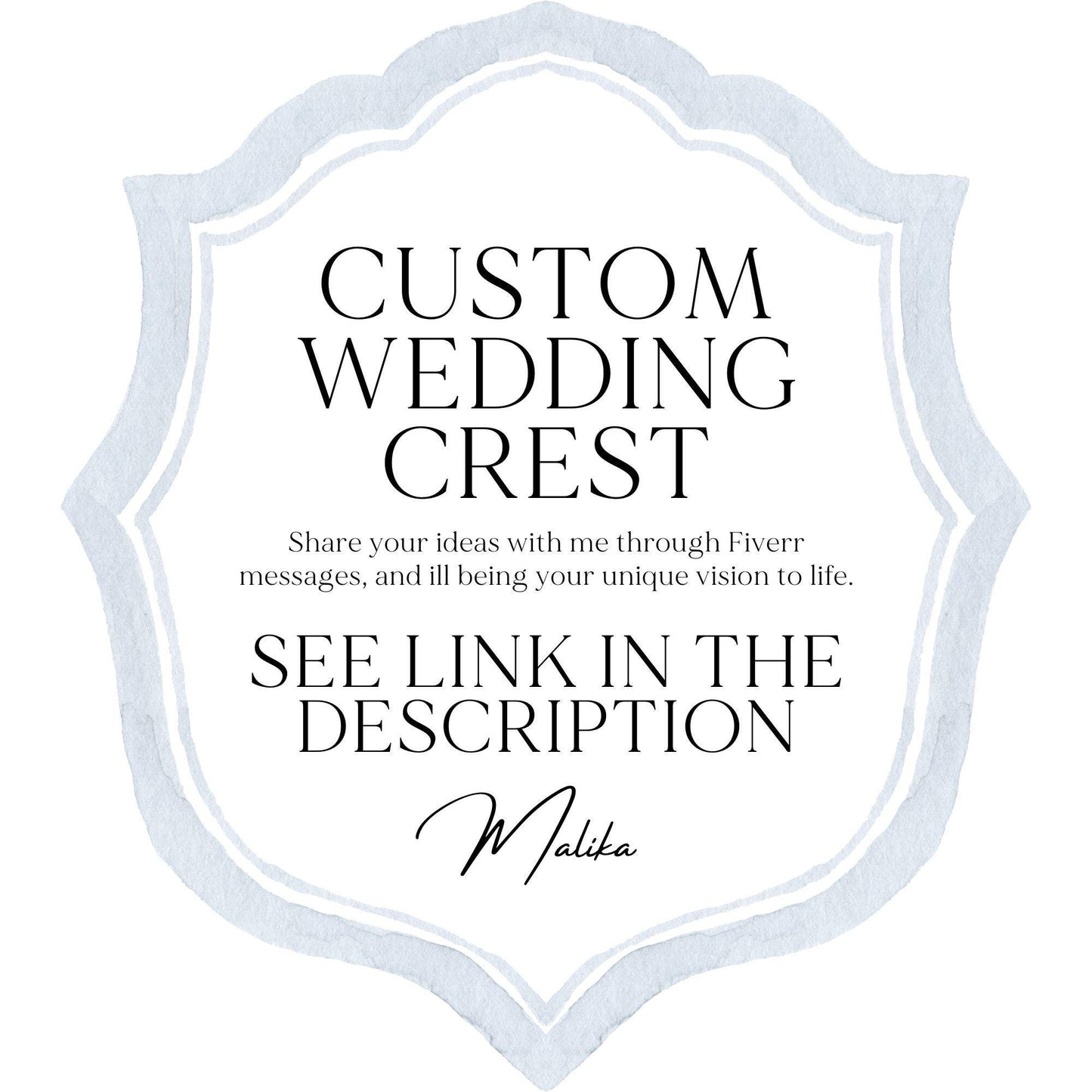 Hydrangea White Rose Greenery Flower Wedding Crest - Monogram Crest - Hydrangea White Floral Watercolor Wedding Crest Romantic Wedding Crest