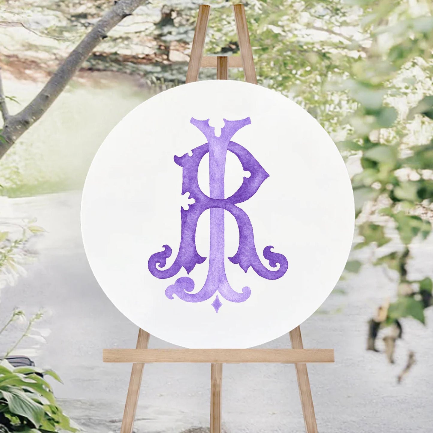 Watercolor Wedding Monogram – JR Classic Design (Digital Download)