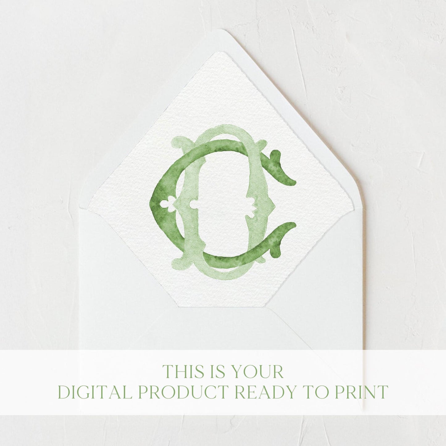 Watercolor Wedding Monogram – Classic Letter Art (Digital Download)