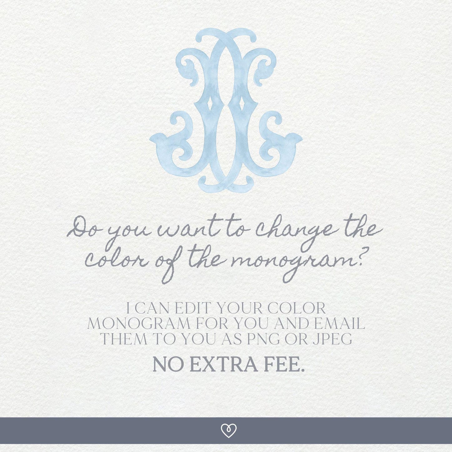 Watercolor Wedding Monogram JJ – Classic Design (Digital Download)