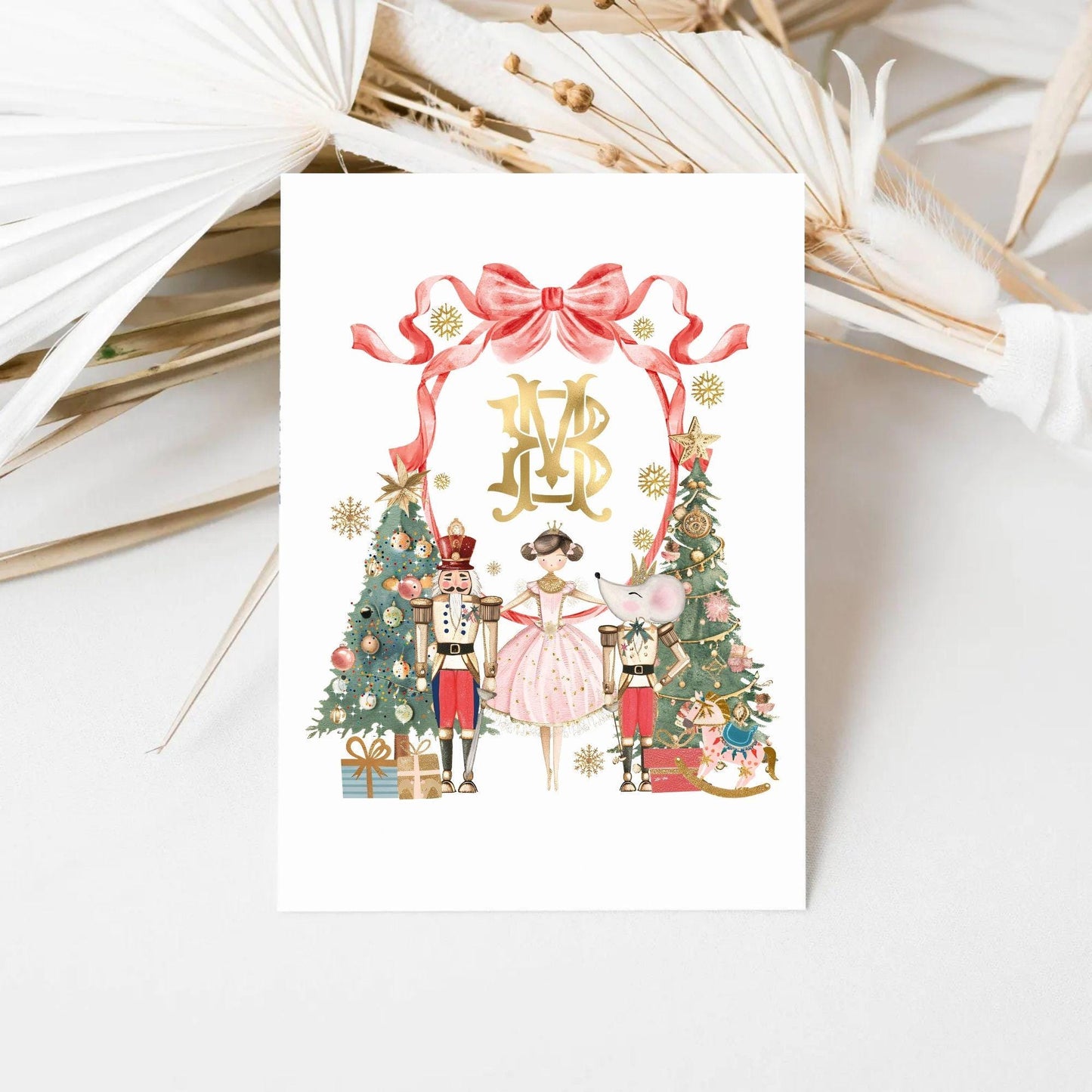Nutcracker Christmas Crest - Monogram Crest - Christmas Watercolor Crest DIY - Luxury Watercolor Wedding Crest - Nutcracker Red Christmas