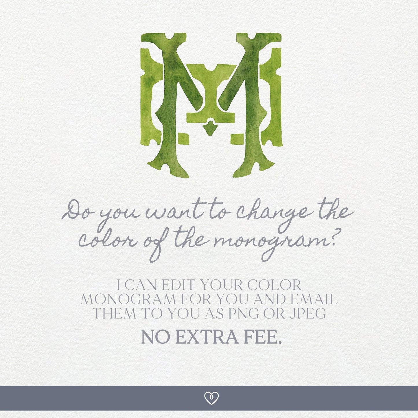 Watercolor Wedding Monogram EM/ME - Classic Design (Digital Download)