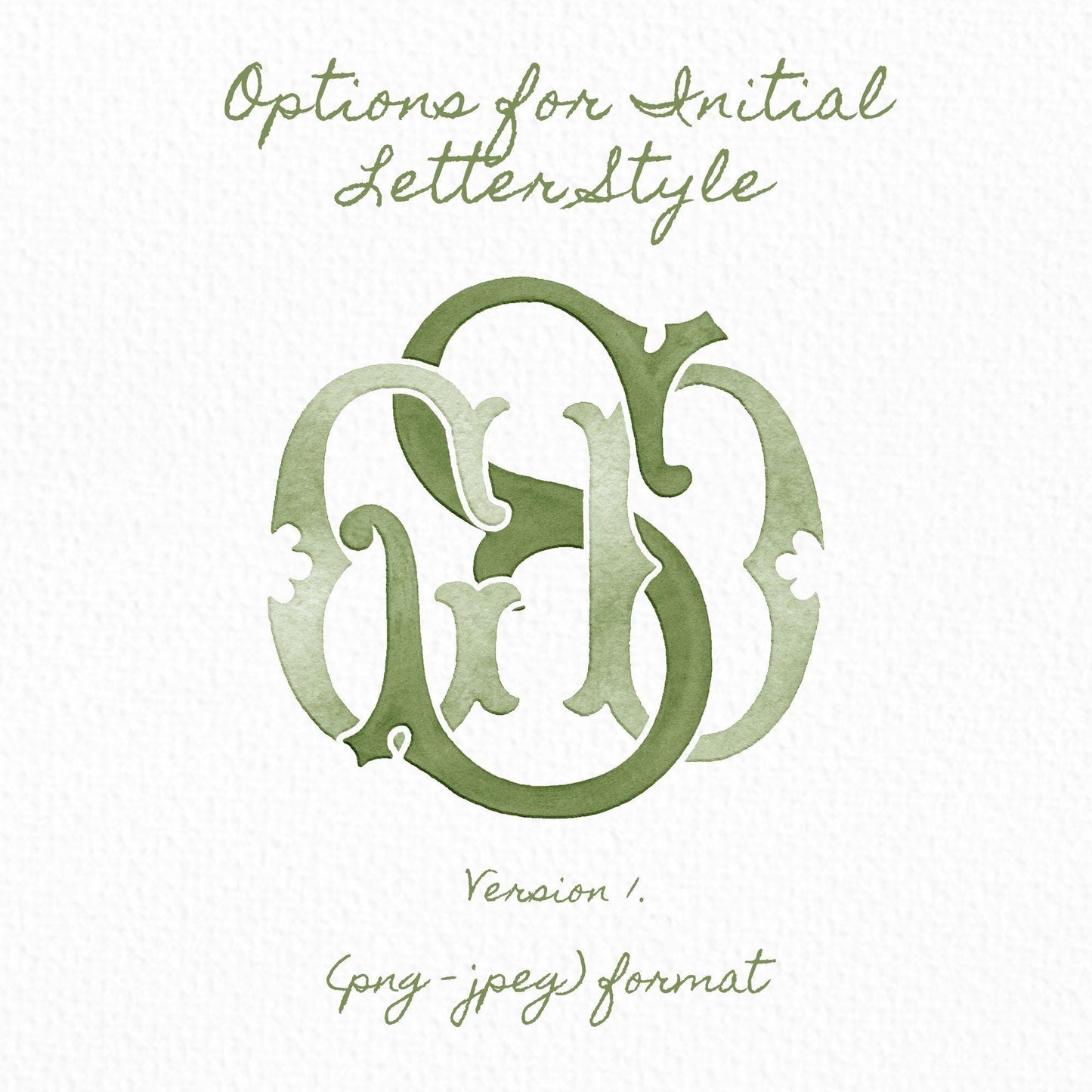 Custom Three Monogram Initial Letters, Three Monogram for Crest Design, Wedding Monogram, Wedding Logo, Custom Watercolor Wedding Crest