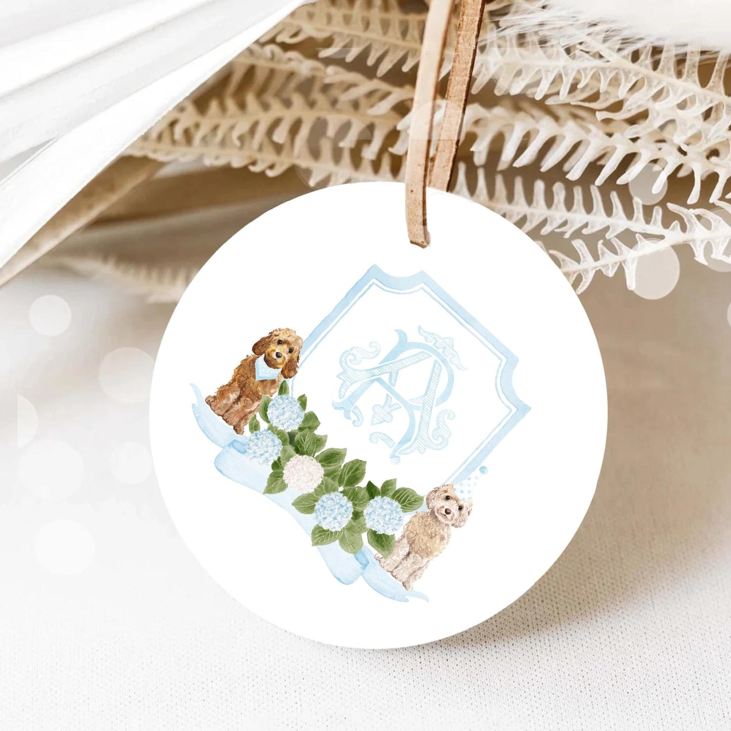 Hydrangea Flower Wedding Crest - Monogram Crest - Hydrangea Floral Luxury Watercolor Wedding Crest - Romantic Wedding Crest- Boho Hydrangea