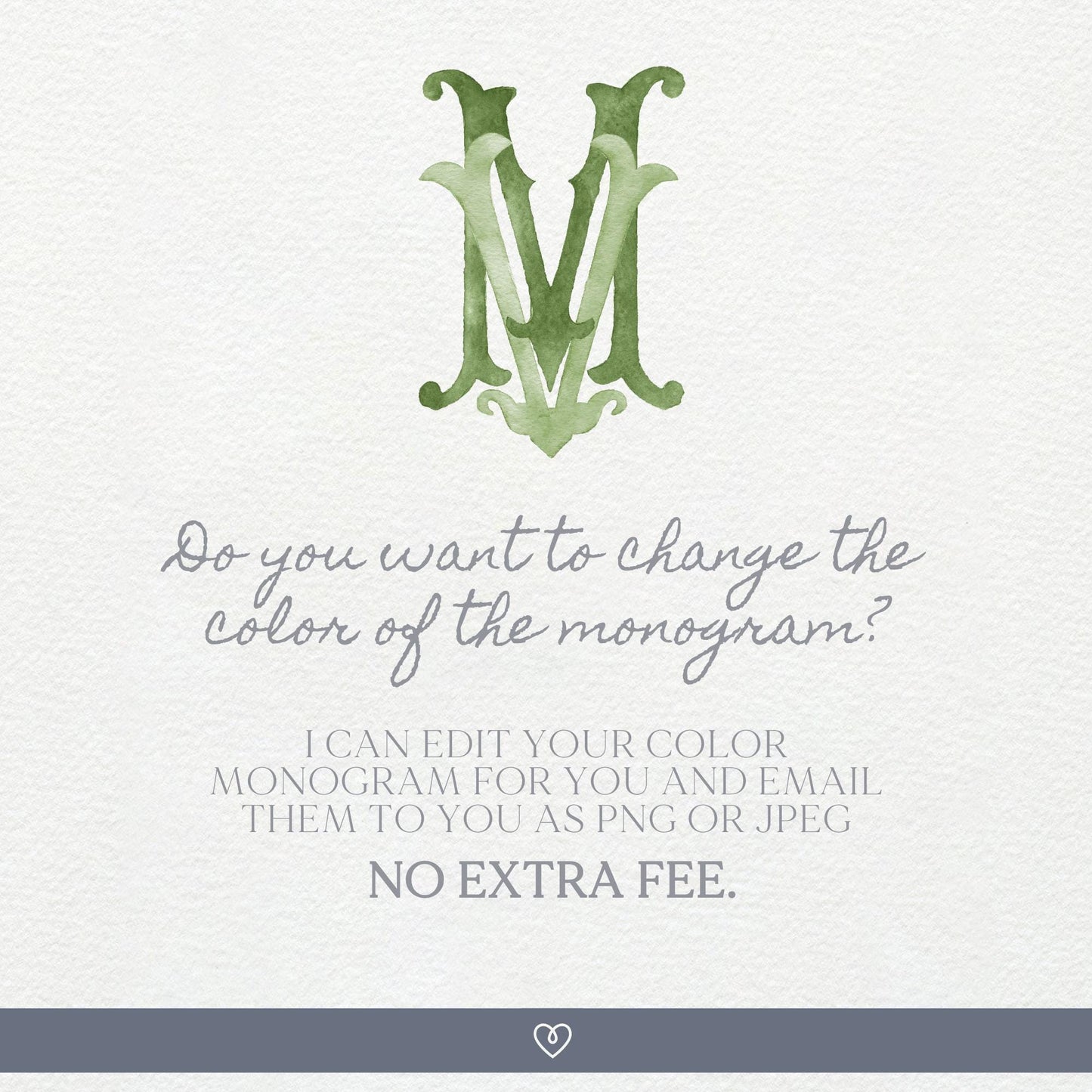 Watercolor Wedding Monogram MV – Classic Initial Crest (Digital Download)