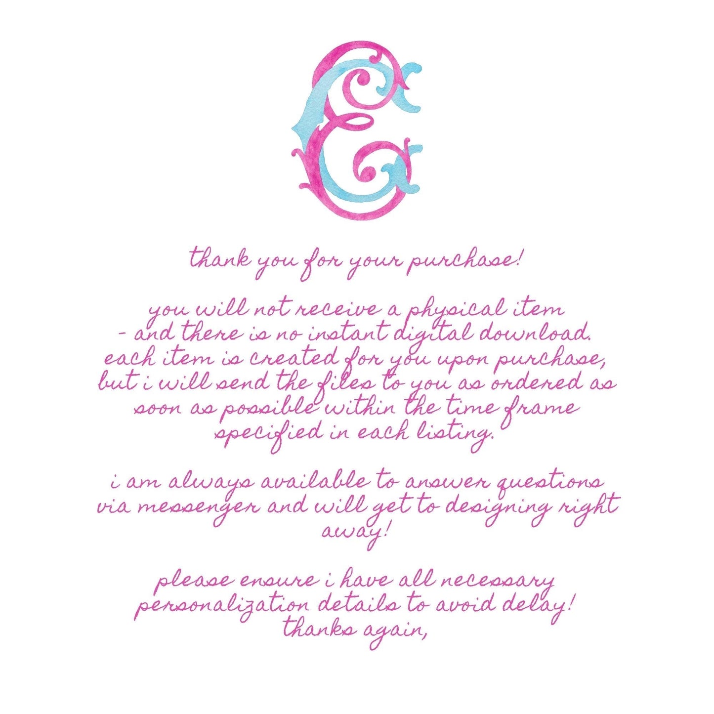 Custom Monogram Initial Letters, Monogram for Crest Design, Wedding Monogram, Wedding Logo, Custom Watercolor Wedding Crest