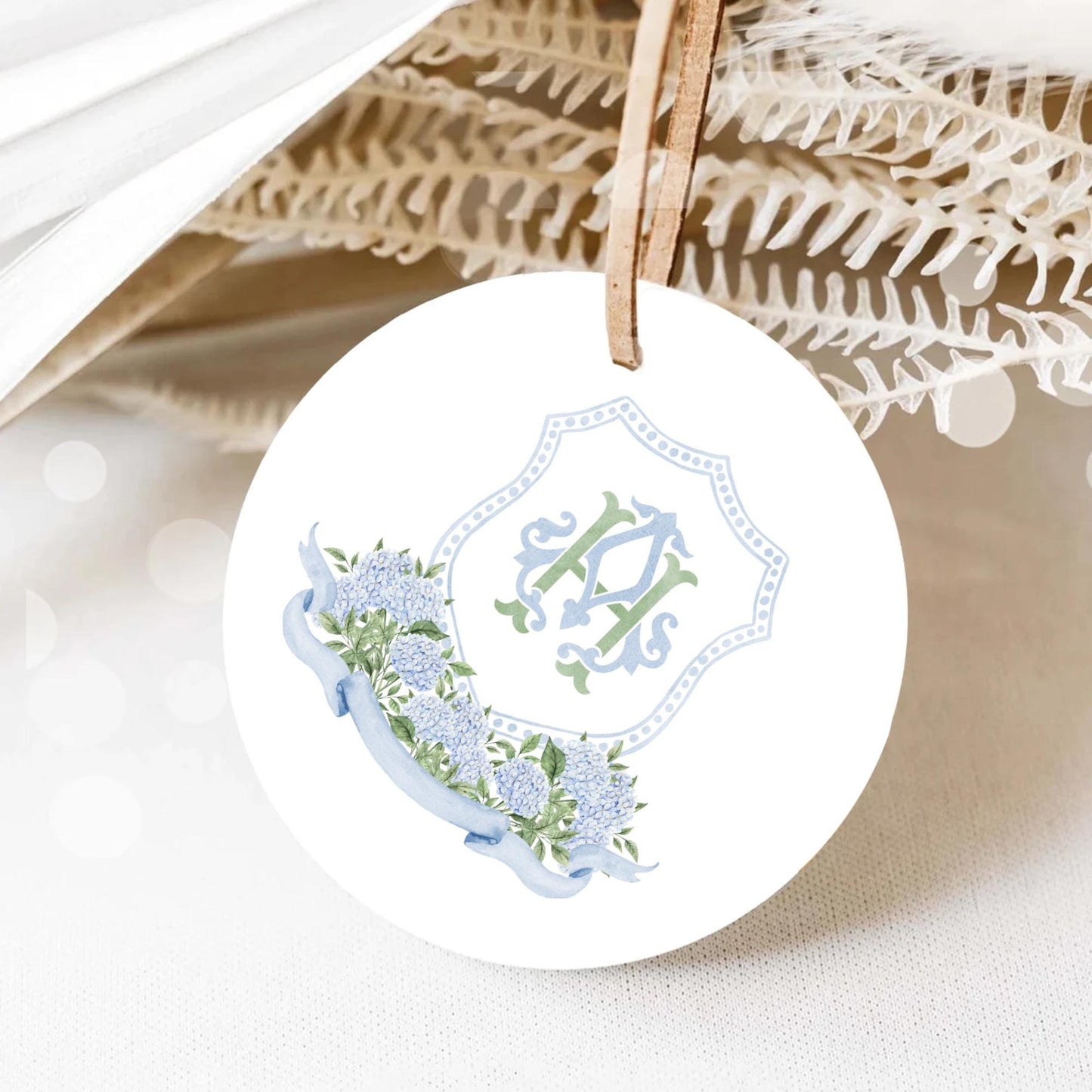 Hydrangea Flower Wedding Crest - Monogram Crest - Hydrangea Floral Luxury Watercolor Wedding Crest - Romantic Wedding Crest - Boho Hydrangea