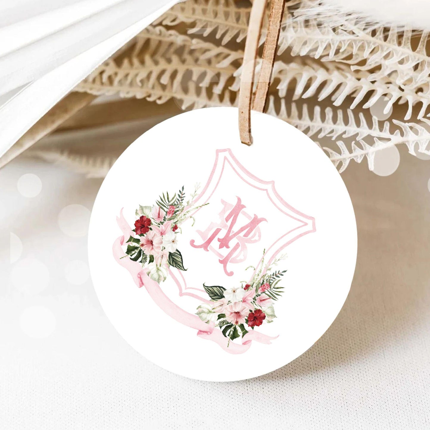 Jungle Bridal Watercolor Flowers Wedding Crest - Monogram Crest - Summer Tropical Watercolor Wedding Crest - Romantic Wedding Crest