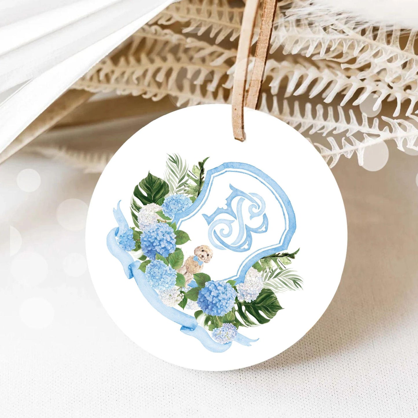 Hydrangea Flower Wedding Crest - Monogram Crest - Hydrangea Floral Luxury Watercolor Wedding Crest - Romantic Wedding Crest- Boho Hydrangea