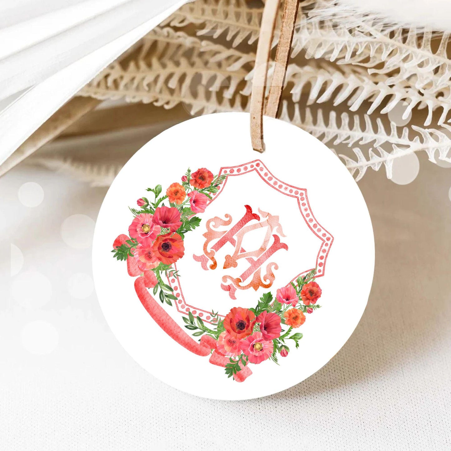 Poppy Bouquet Flower Wedding Crest - Monogram Crest - Spring Floral Floral Luxury Watercolor Wedding Crest - Romantic Wedding Crest
