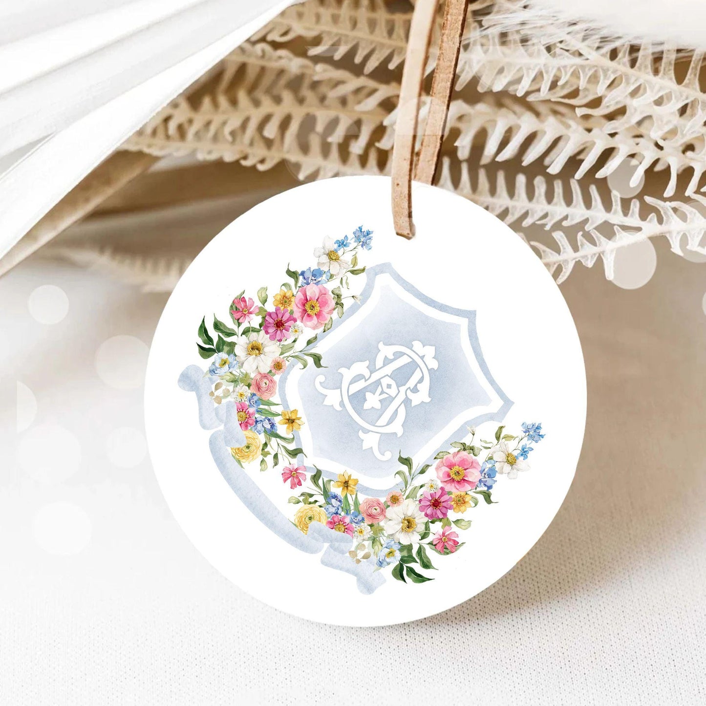Wildflowers Bright Floral Colorful Watercolor Wedding Crest - Monogram Crest - Fantasy Garden Watercolor Wedding Crest - Pastel Bright Crest