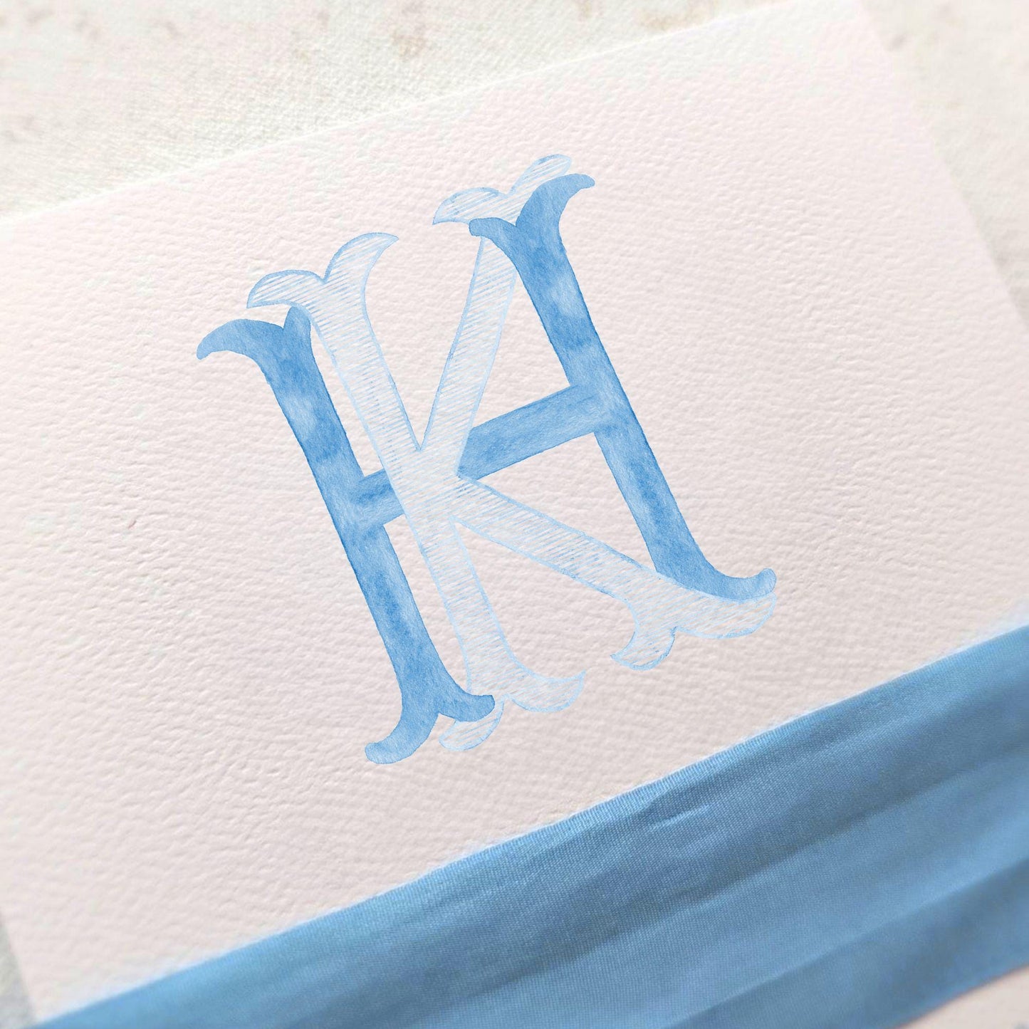 Watercolor Wedding Monogram HK - Classic Initials (Digital Download)