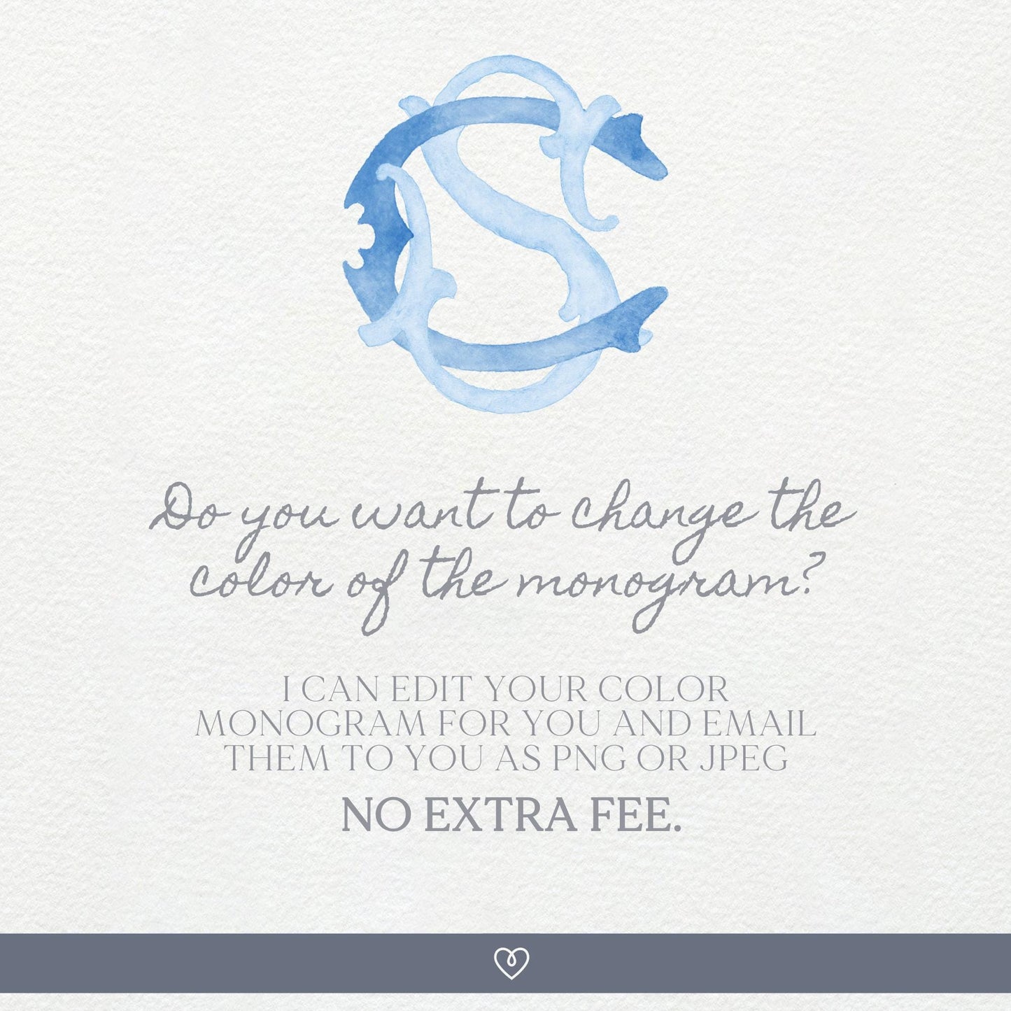 Watercolor Wedding Monogram CS - Classic Letter (Digital Download)