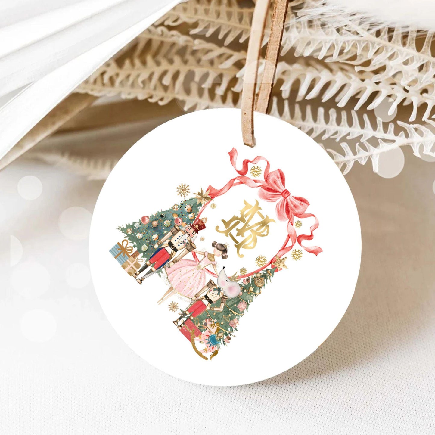 Nutcracker Christmas Crest - Monogram Crest - Christmas Watercolor Crest DIY - Luxury Watercolor Wedding Crest - Nutcracker Red Christmas