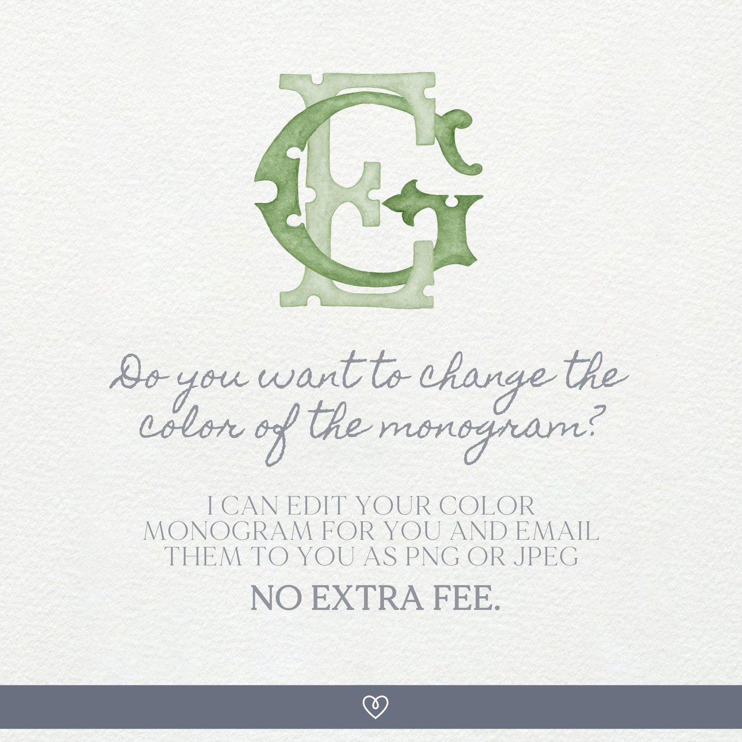 Watercolor Wedding Monogram EG – Classic Letter Crest (Digital Download)