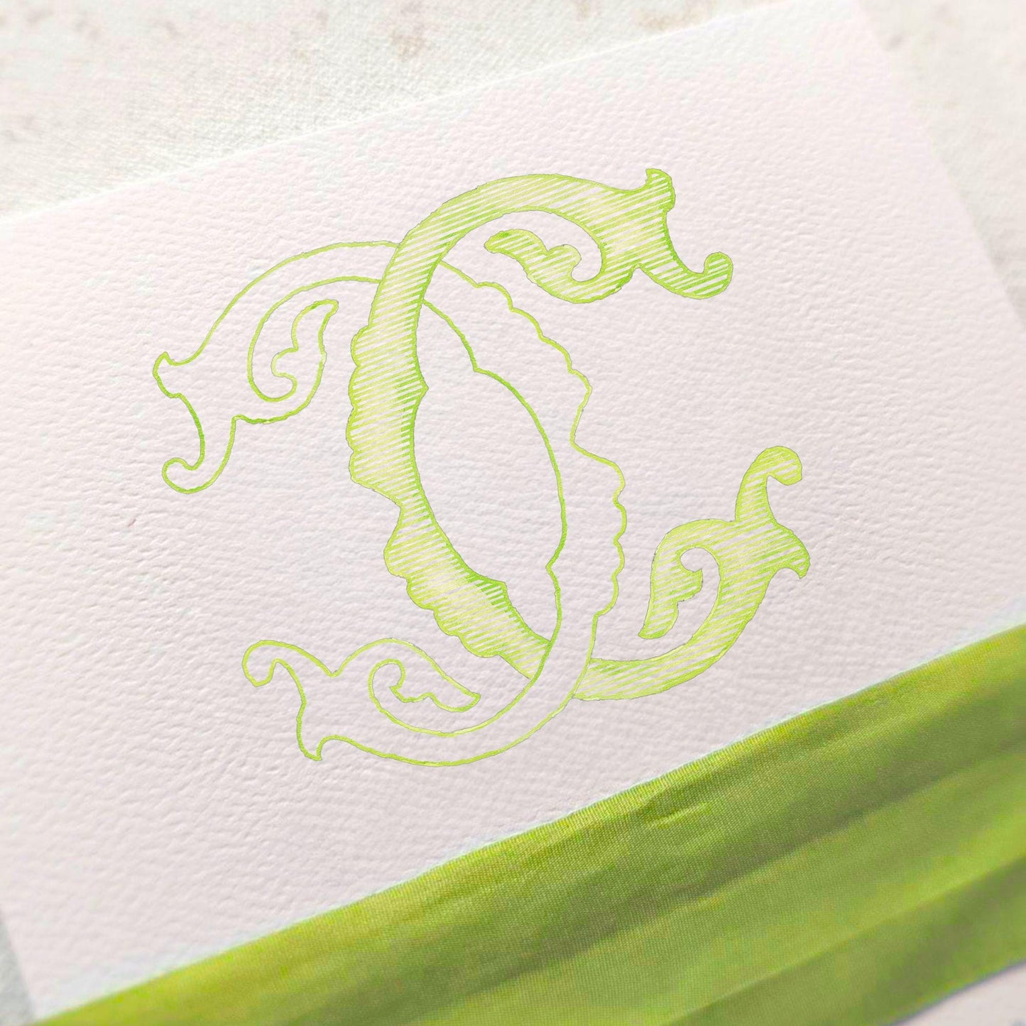 Watercolor Wedding Monogram CC Classic Monogram - Digital Download - 2 Letter Monogrammed - Custom Watercolor Wedding Crest
